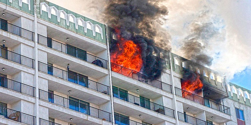 Incendio en edificio